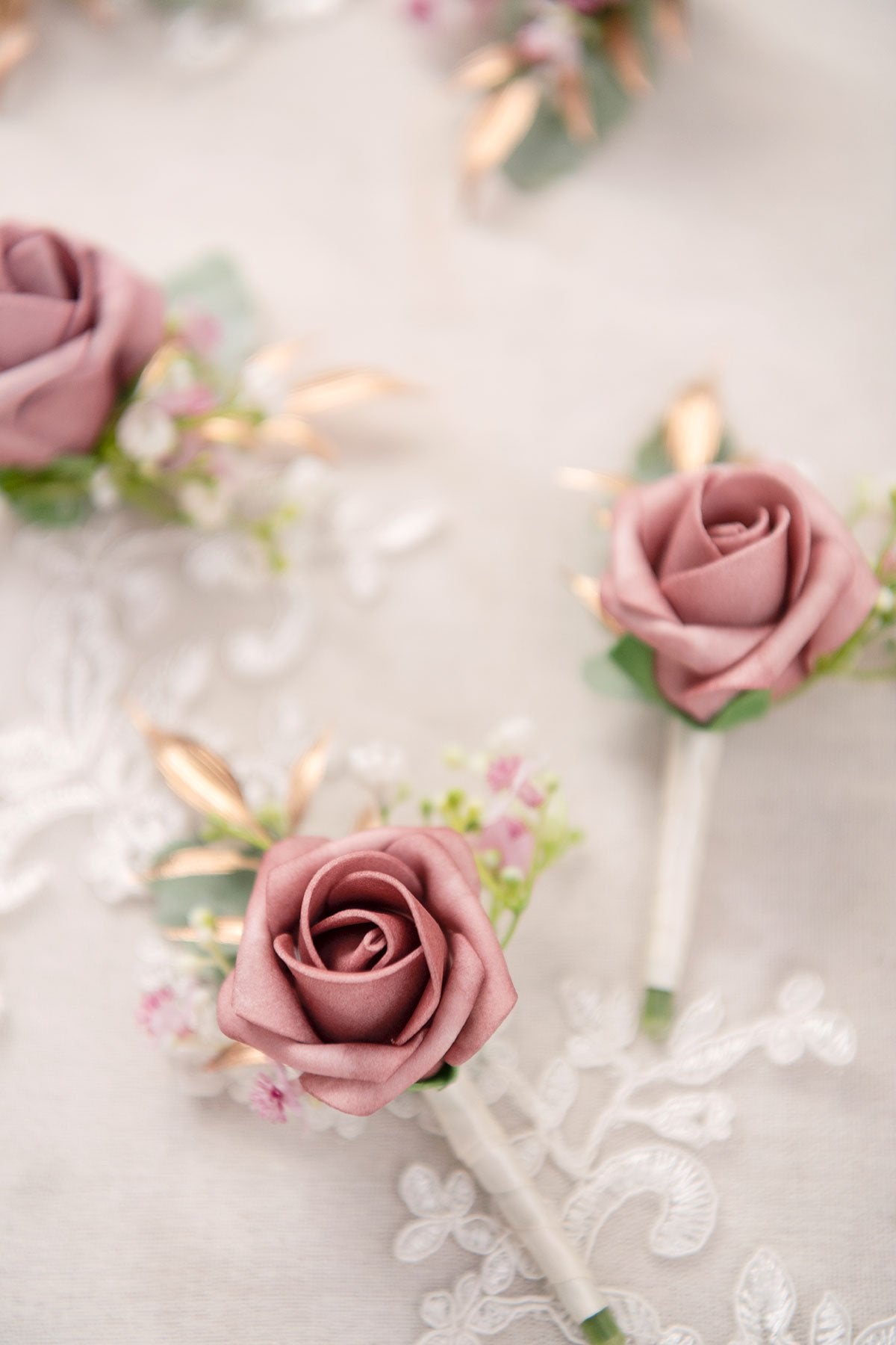 Wedding Boutonnieres (Set of 10) - Dusty Rose - lingsDev