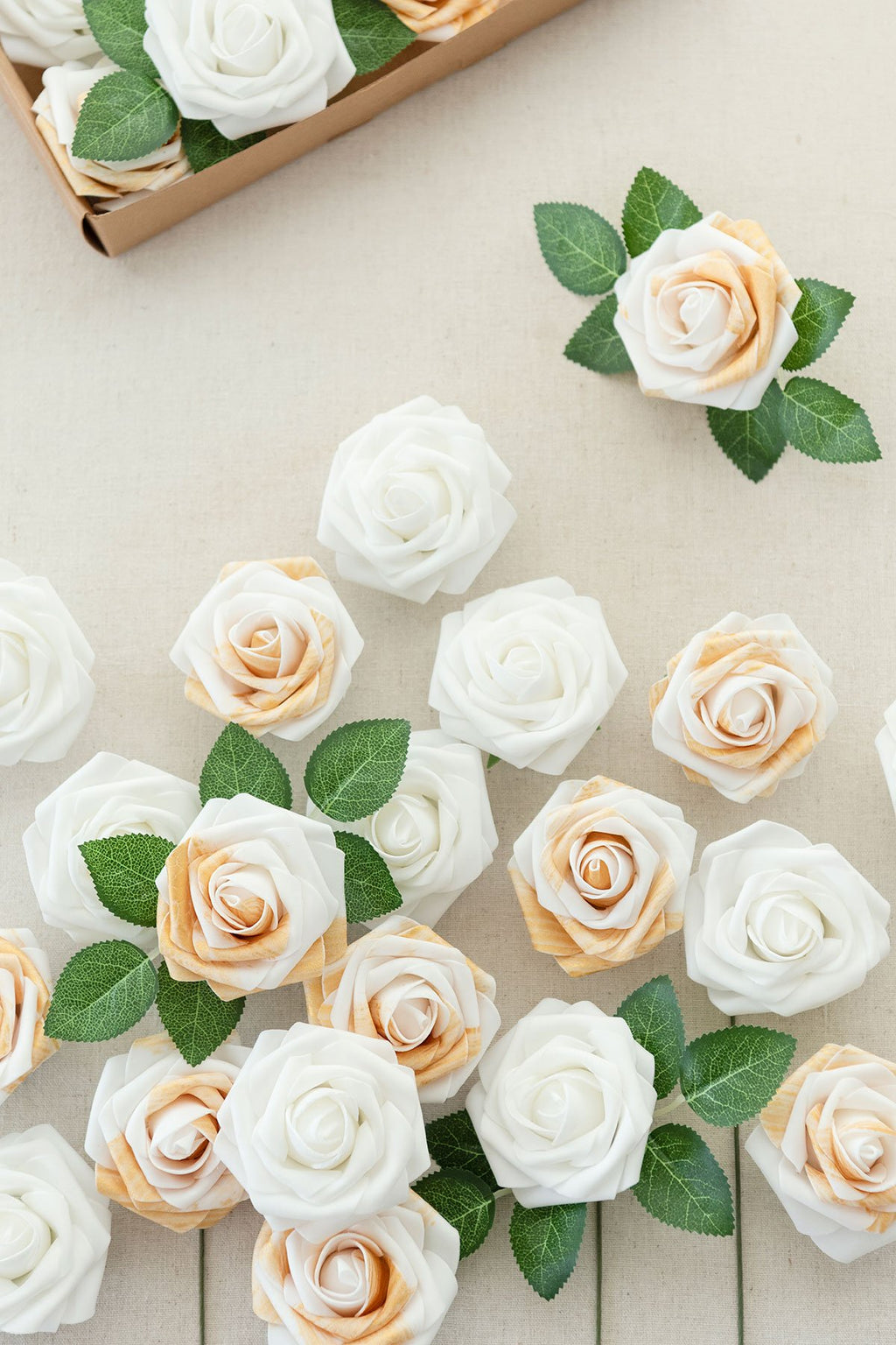 White & Beige Flowers & Greenery for DIY - lingsDev