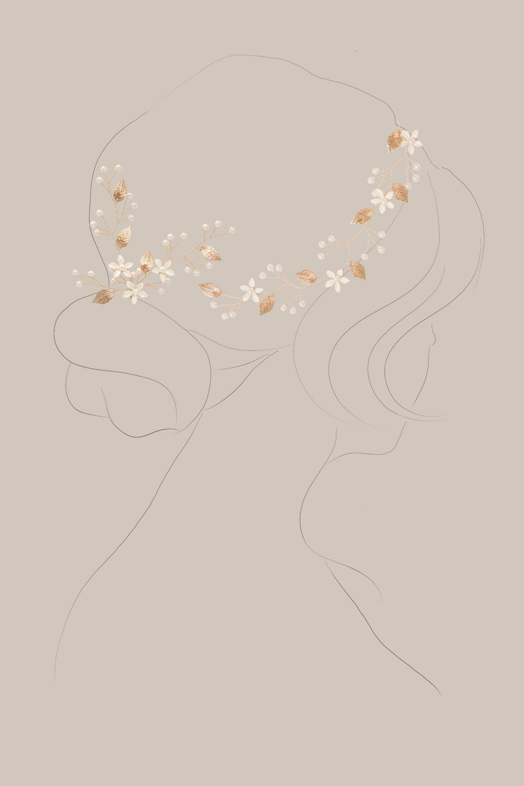Elegant Creamy White Floral Metal Hair Vine & Pins (Set of 3) - lingsDev