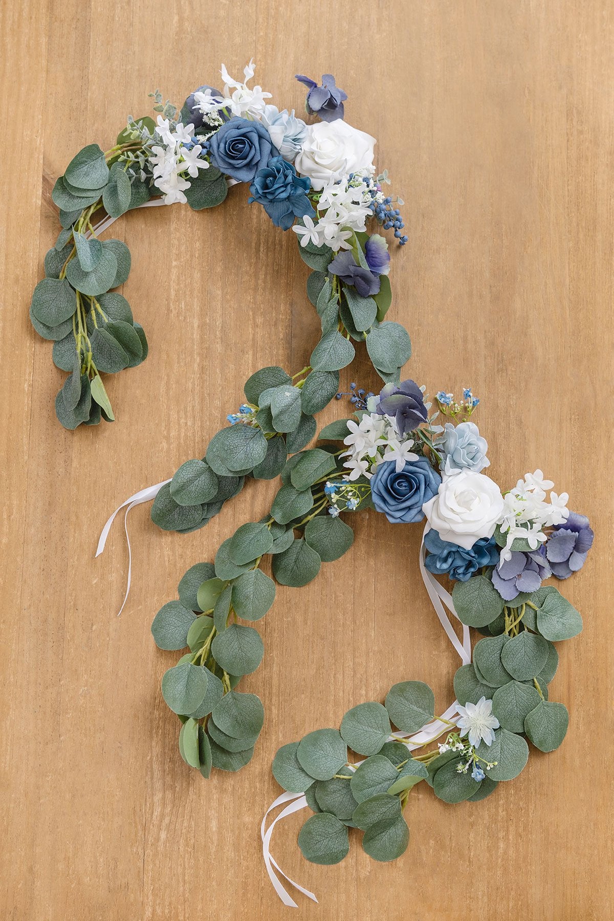 Eucalyptus Floral Chair Decoration (Set of 2) - Dusty Blue - lingsDev