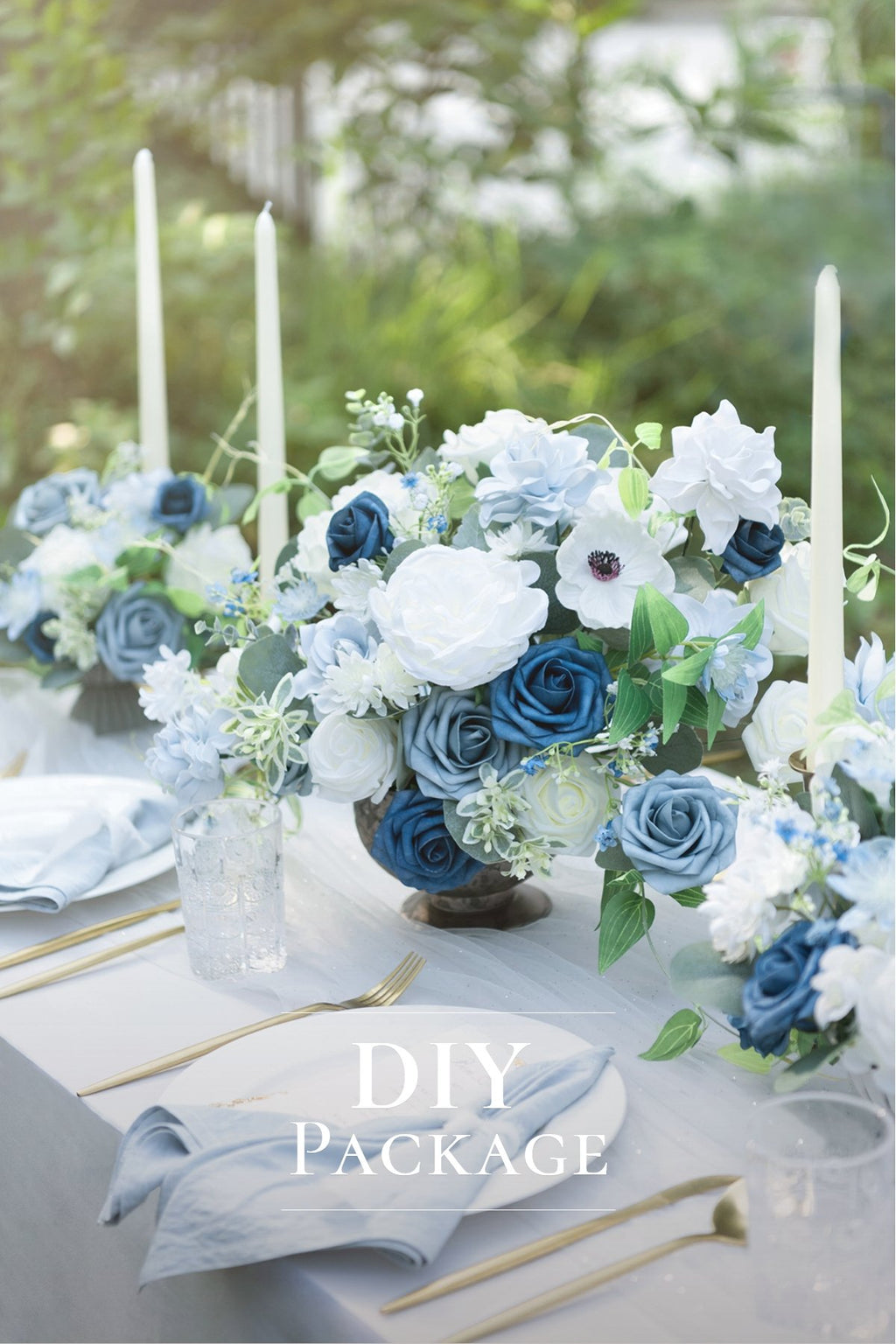 Dusty Blue & Navy DIY Wedding Flower Packages