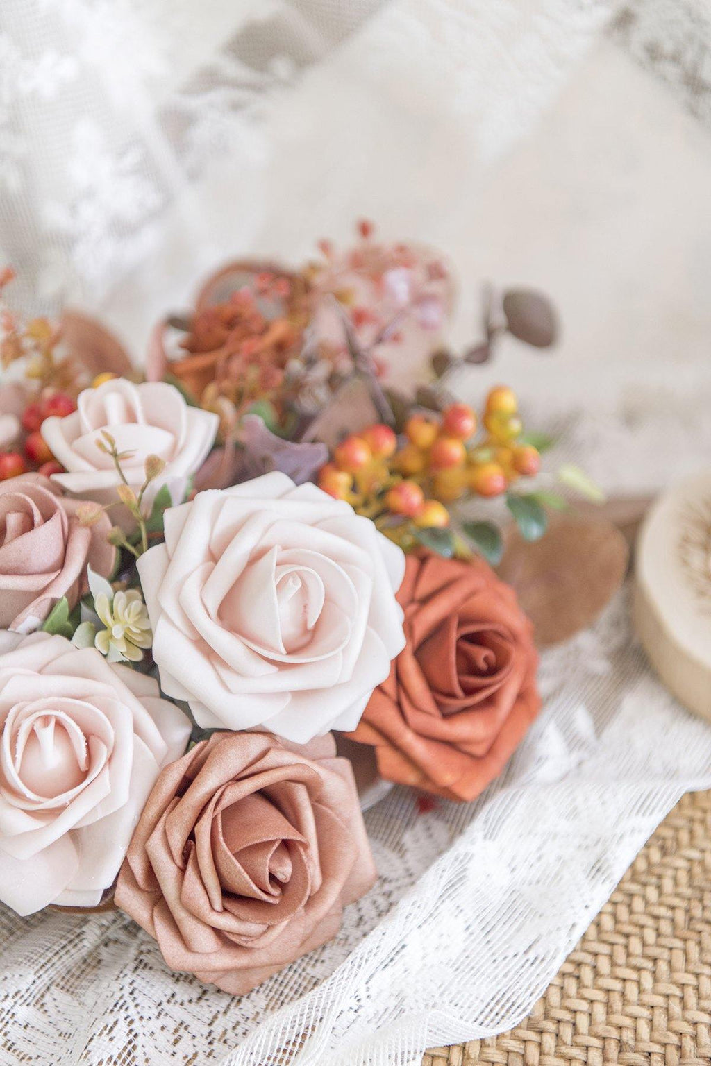 3" Foam Ombre Colors Rose with Stem - 9 Tones - lingsDev