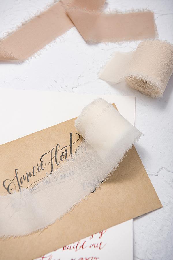 1.5"w x 6 Yards Frayed Edge Chiffon Ribbons (Set of 3) - Natural Whites - lingsDev