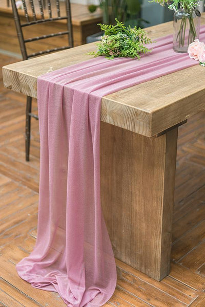 32 x 120 Inch Romantic Sheer Table Runner - 4 Colors - Ling's moment