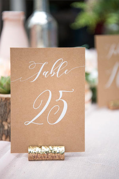 Brown Kraft Table Numbers No. 1-25 - Ling's moment