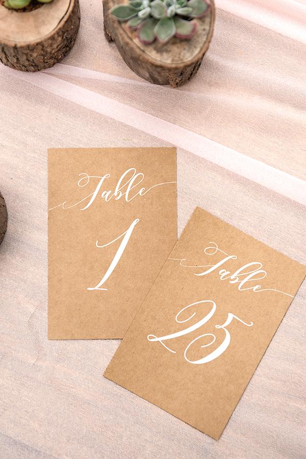 Brown Kraft Table Numbers No. 1-25 - Ling's moment