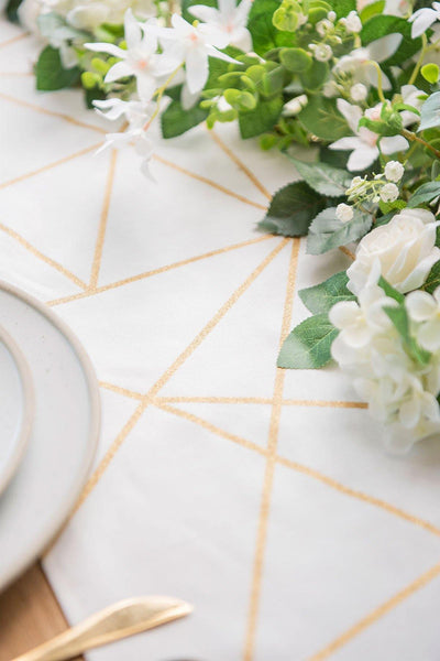 Gold Foil Geometric-Inspired Table Runner - lingsDev