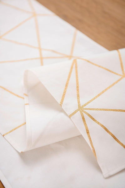 Gold Foil Geometric-Inspired Table Runner - lingsDev