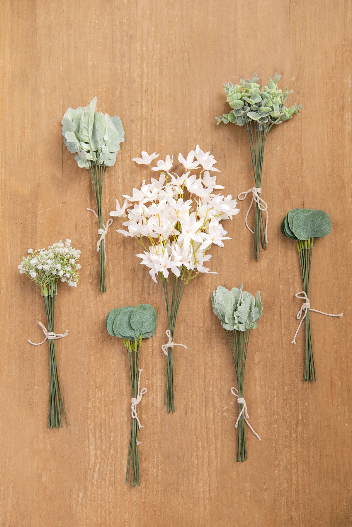 White & Beige Flowers & Greenery for DIY - lingsDev