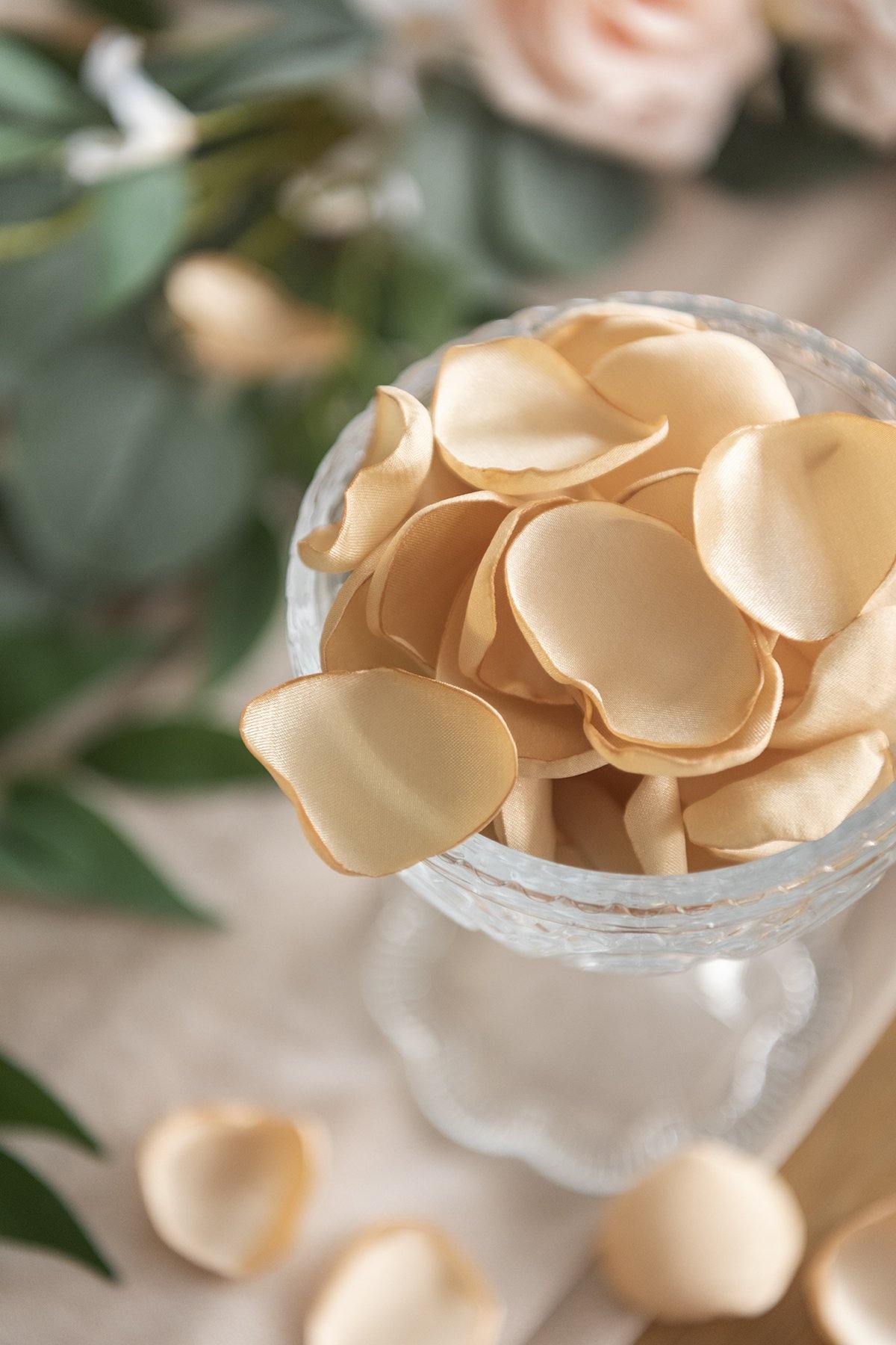 Silk Rose Petals 200pcs/400pcs - Peach & Gold - lingsDev