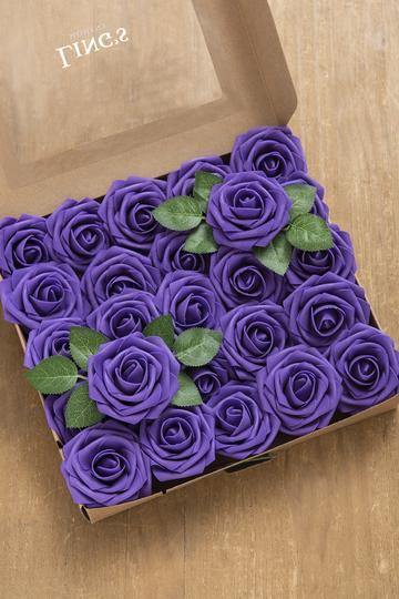 3" Purple Foam Rose with Stem - 4 Styles - lingsDev