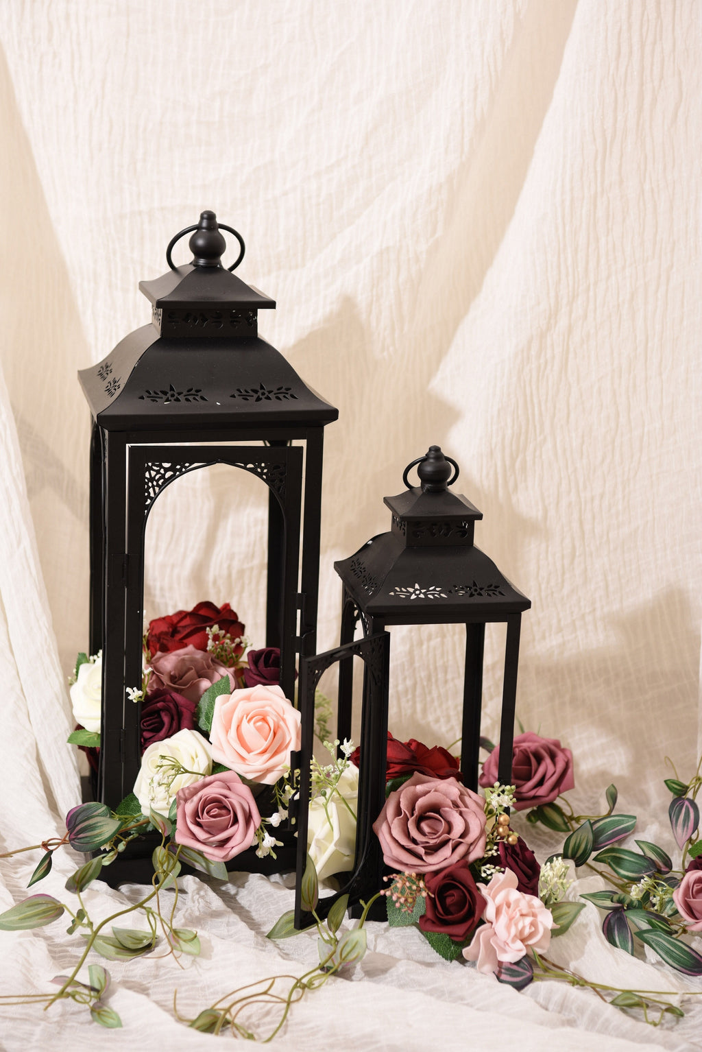 French Dusty Rose & Burgundy Flowers Box Set - 9 Colors - Ling's moment