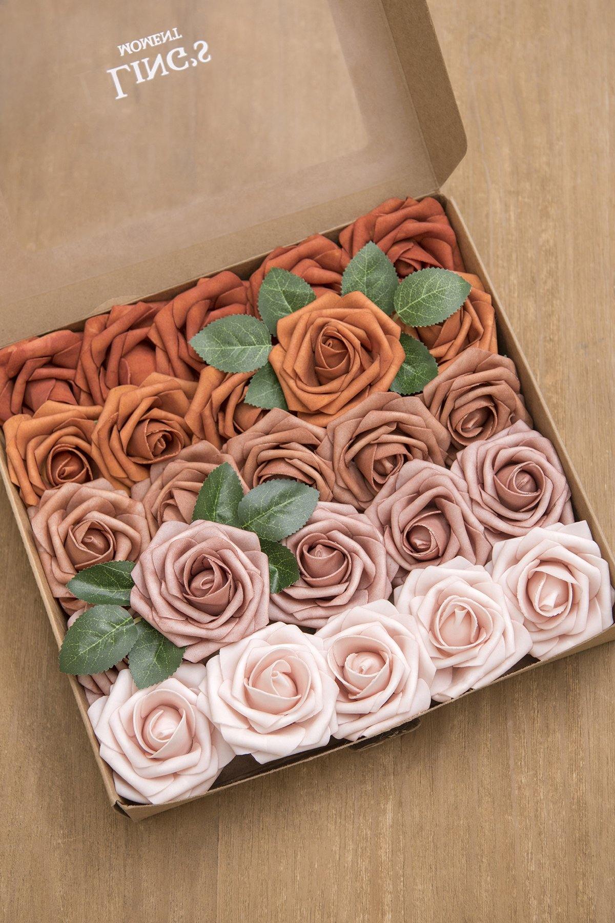 3" Foam Ombre Colors Rose with Stem - 9 Tones - lingsDev