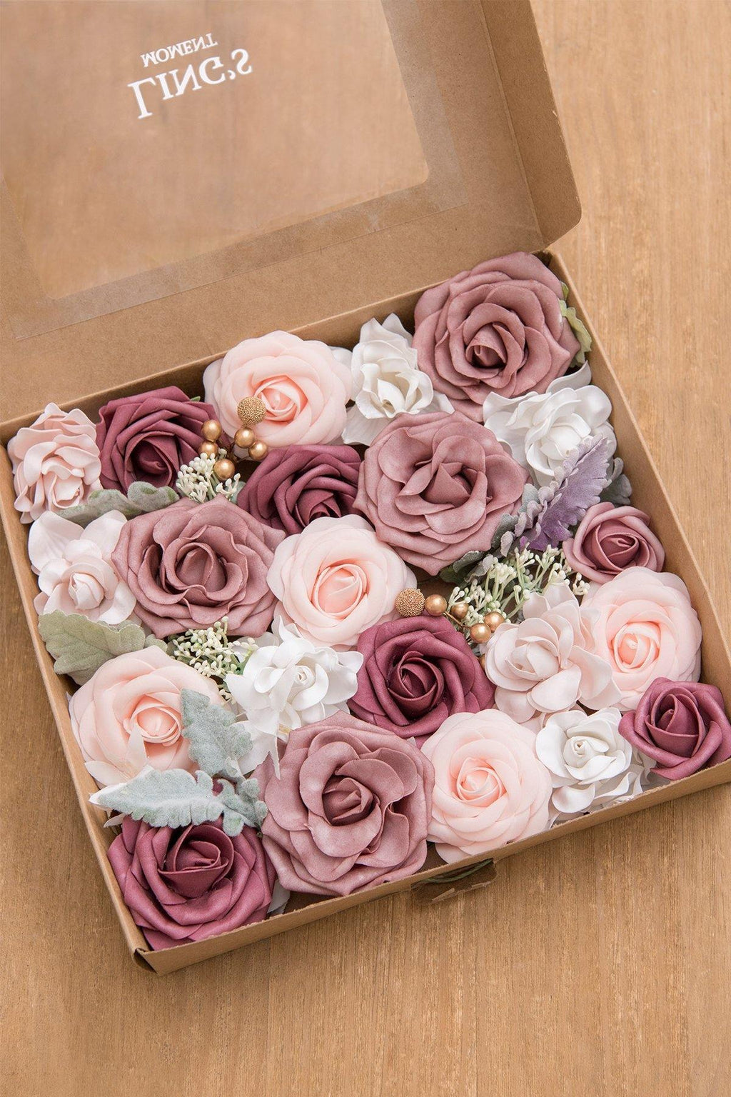 Dusty Rose & Burgundy Flowers Box Set - Dainty Dusty Rose (Deluxe) - lingsDev