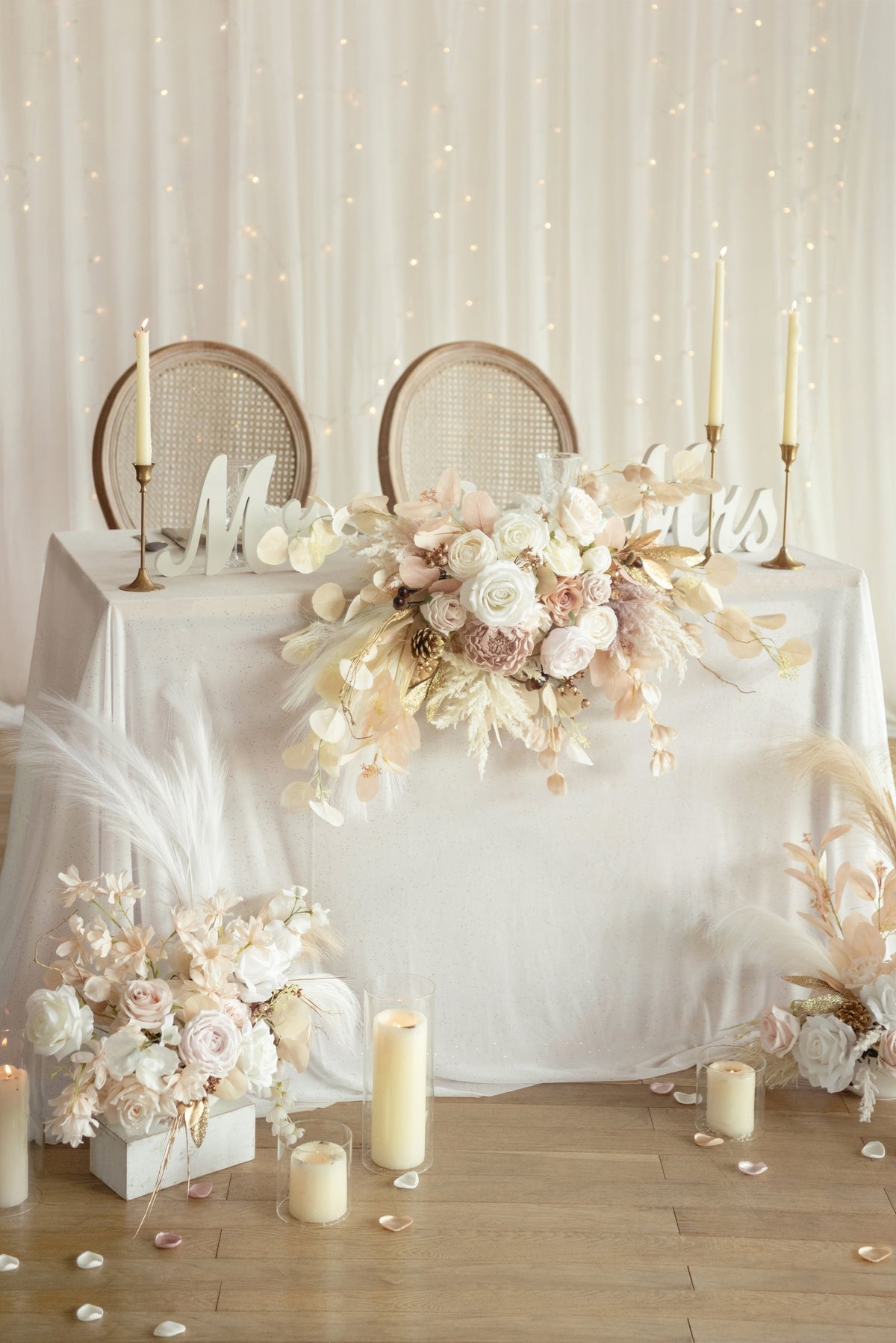 Silk Rose Petals - White & Beige - lingsDev