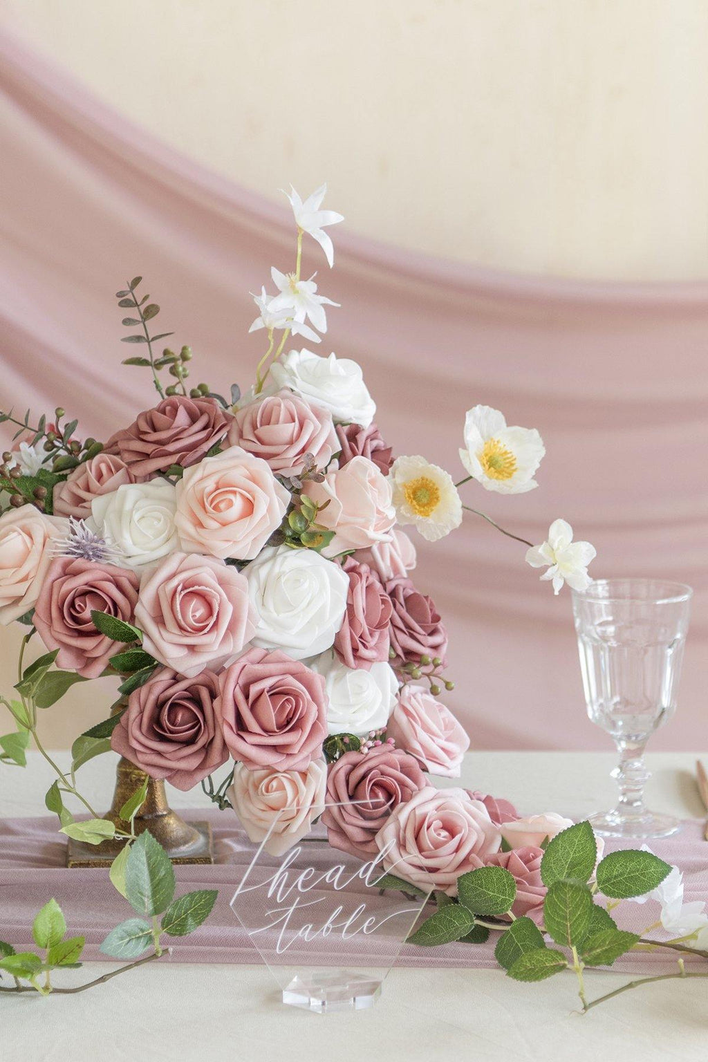 3" Foam Rose with Stem - Dusty Rose & Plum - lingsDev