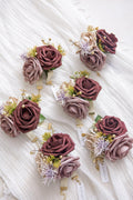 Wrist Corsages (Set of 6) - Burgundy - lingsDev