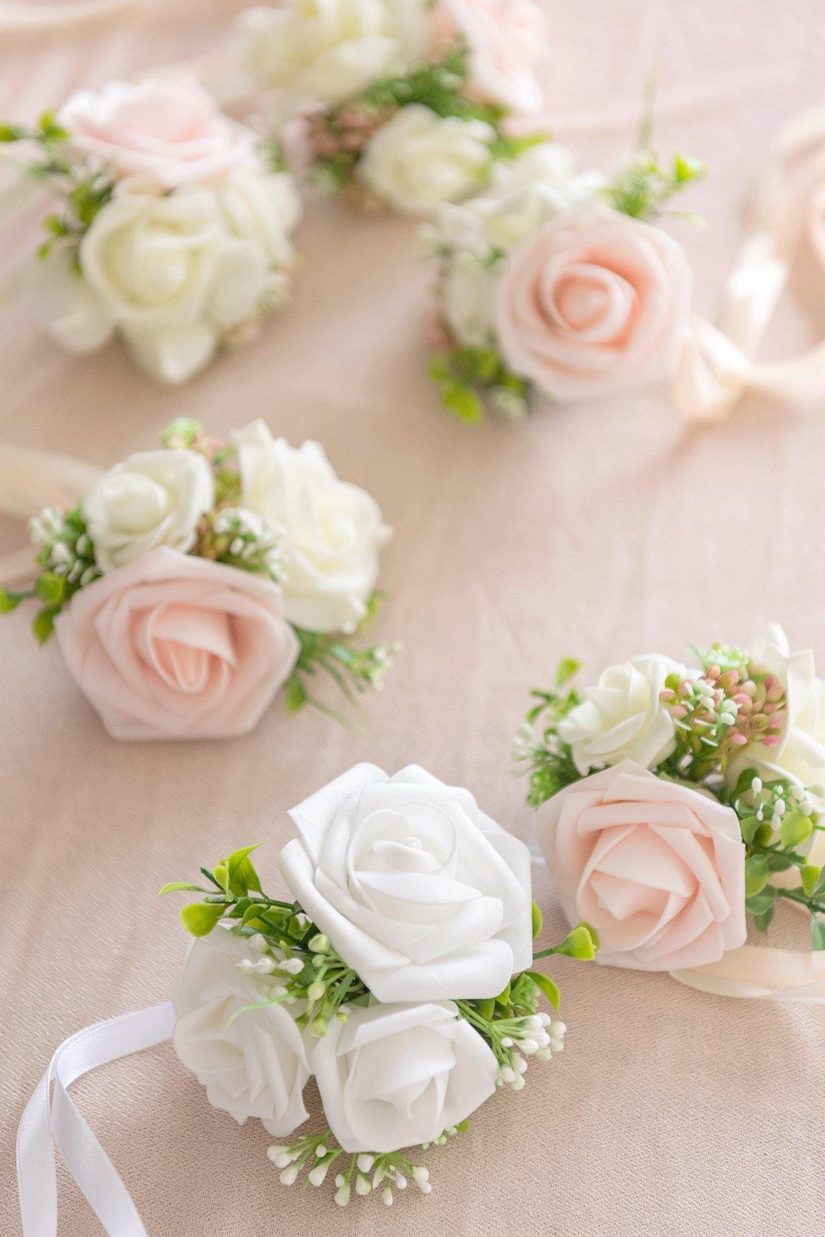 Wrist Corsages (Set of 6) - Blush - lingsDev