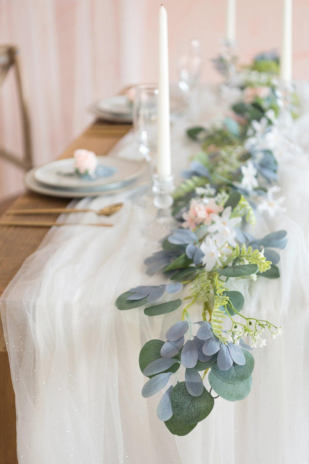 Extra Long Tulle Table Runner 30"w x 16FT - 4 Colors - lingsDev
