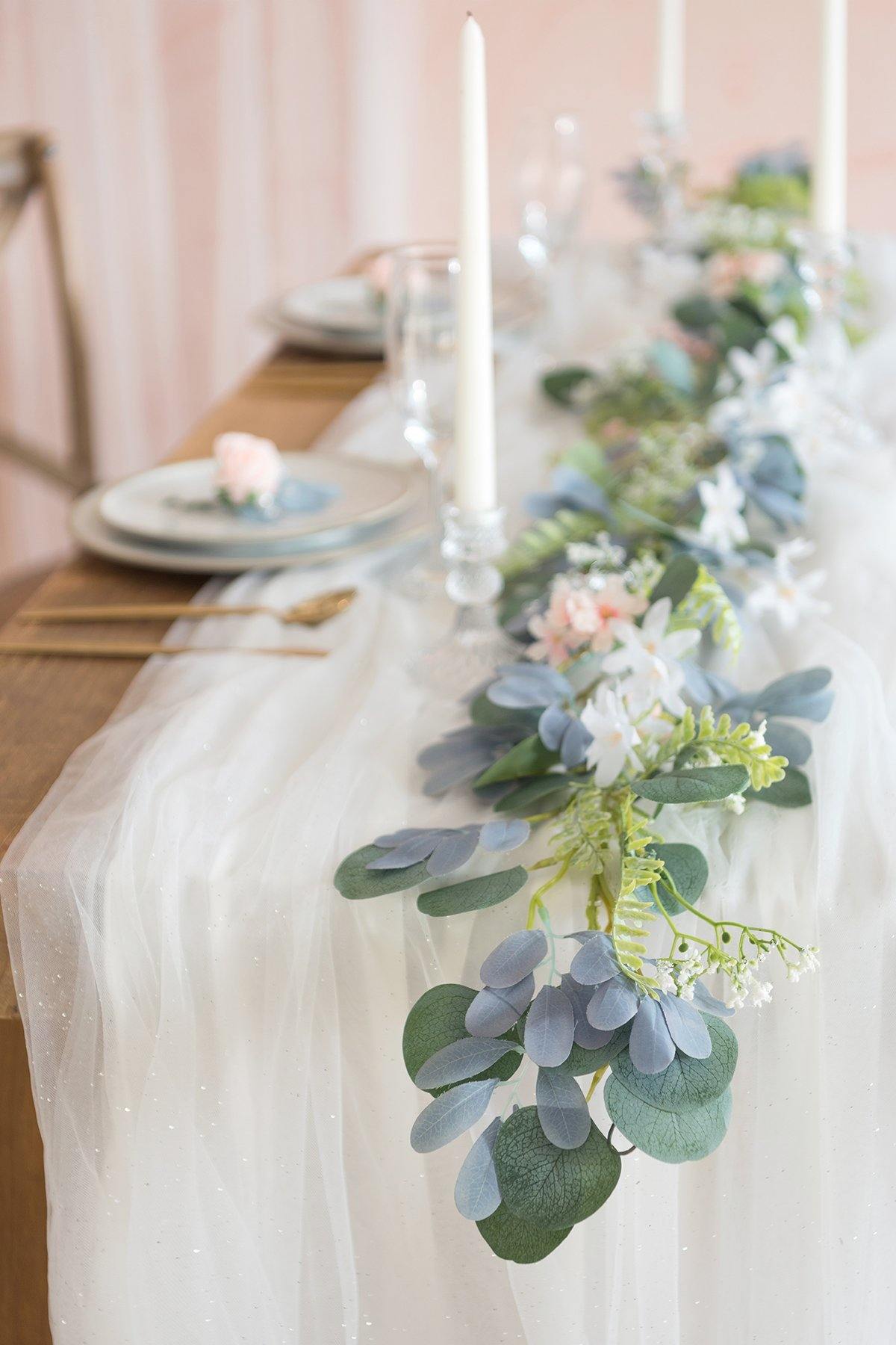 Extra Long Tulle Table Runner 30"w x 16FT - 4 Colors - lingsDev