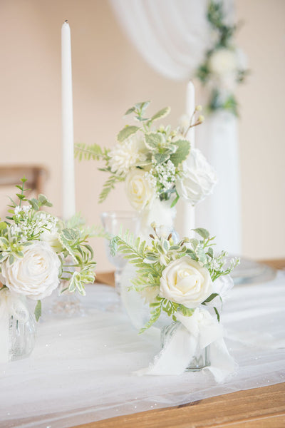 White & Beige Flowers & Greenery for DIY - lingsDev