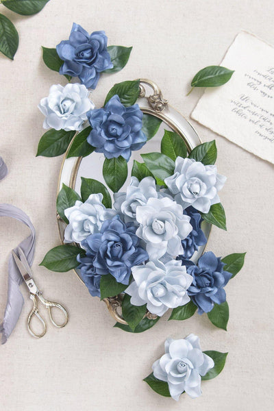 3" Foam Gardenia with Stem - Dusty Blue - lingsDev