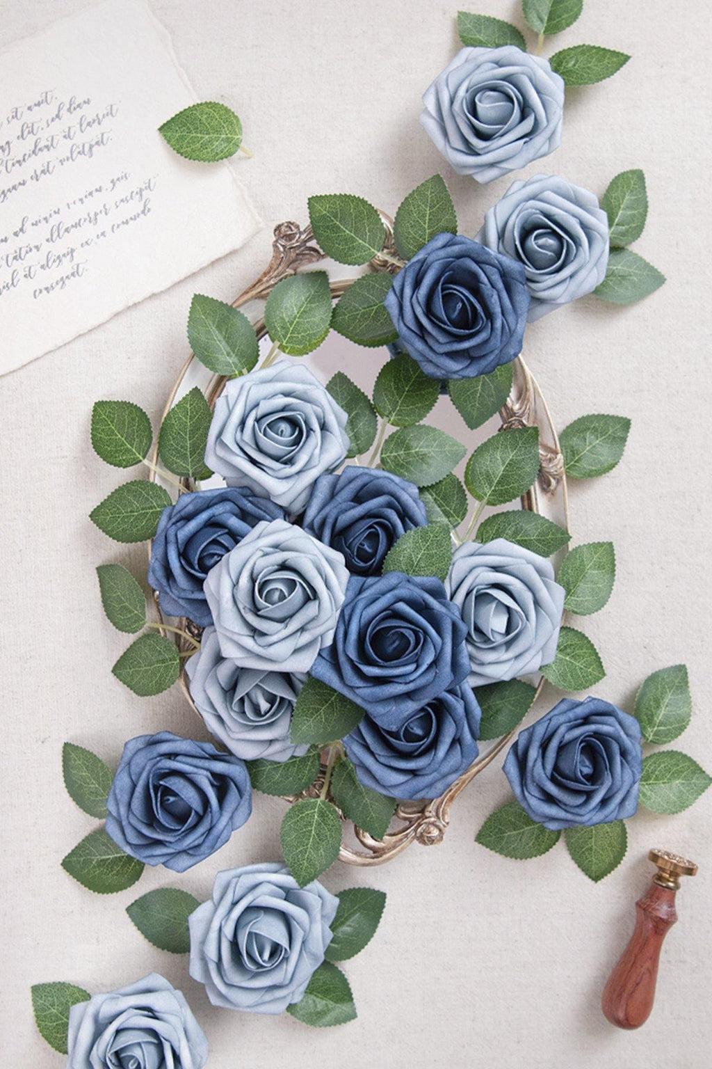 3" Blue Foam Rose with Stem - 4 Styles - lingsDev