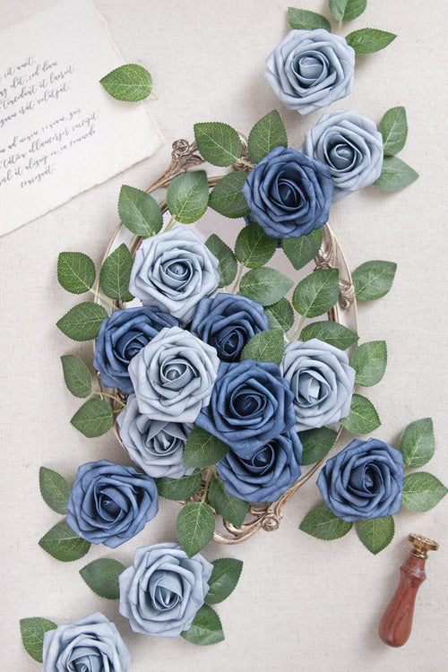 3" Blue Foam Rose with Stem - 4 Styles - lingsDev