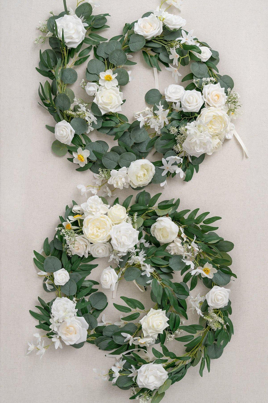 ok 5-2 Limited Time Sale | 2pcs Arch Flower Garlands with Sheer Drape - 3 Colors - lingsDev