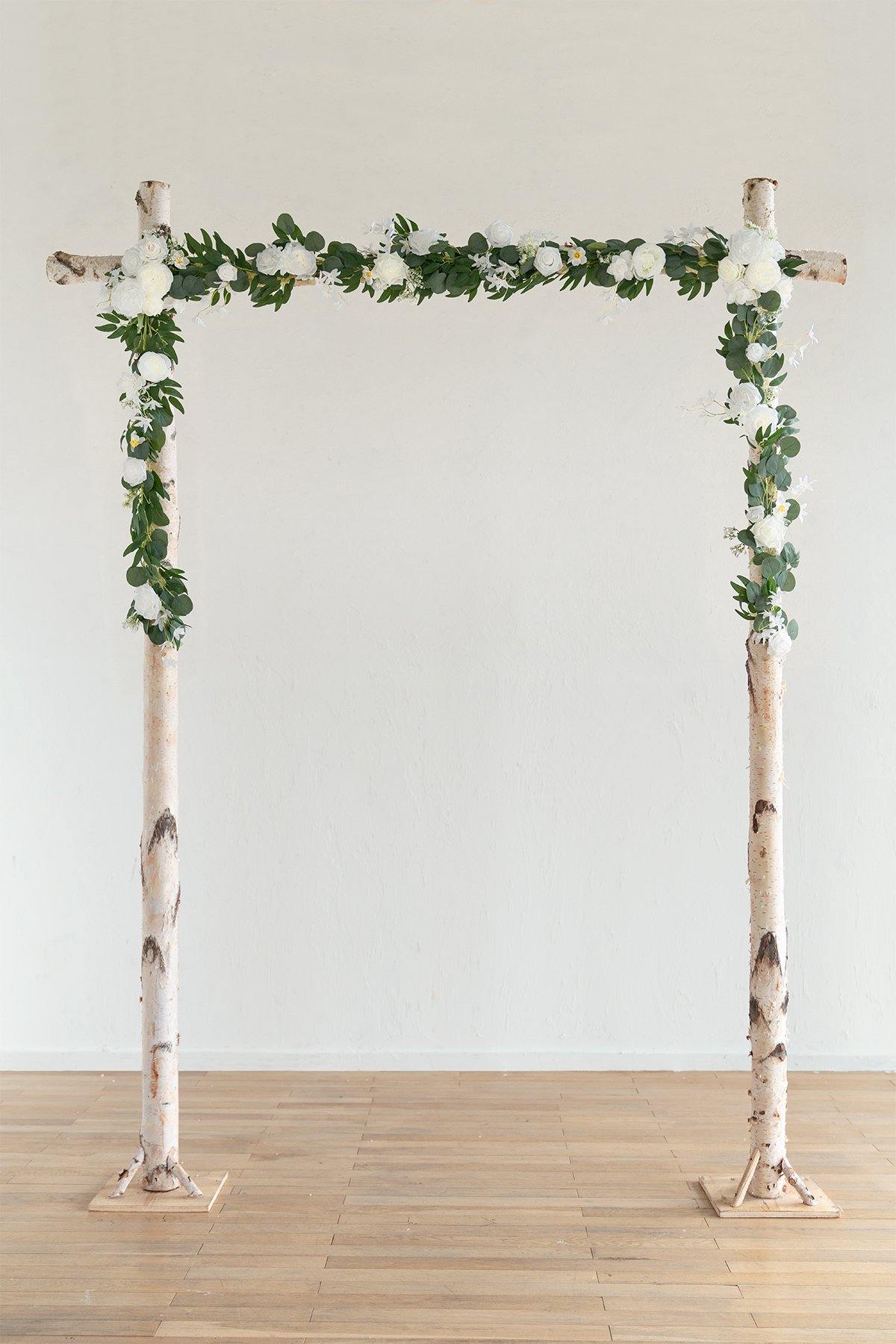 ok 5-2 Limited Time Sale | 2pcs Arch Flower Garlands with Sheer Drape - 3 Colors - lingsDev