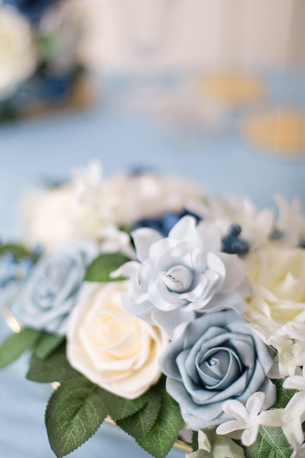 3" Foam Gardenia with Stem - Dusty Blue - lingsDev