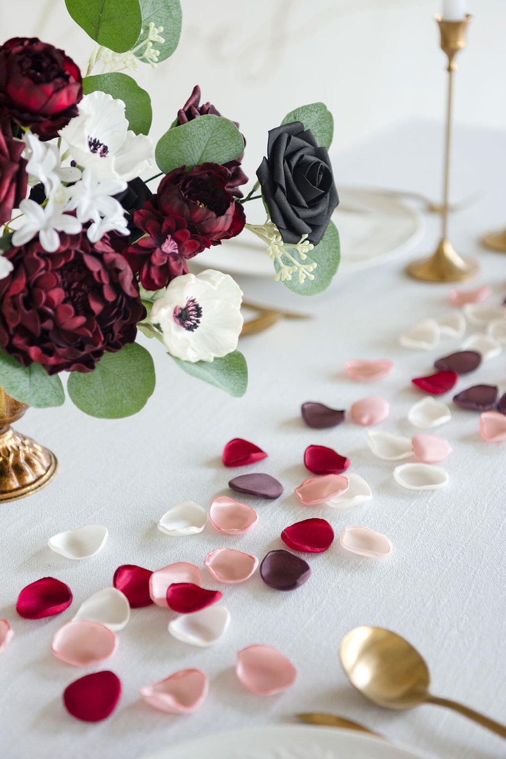 Silk Rose Petals 200/400pcs - Burgundy & Blush - lingsDev