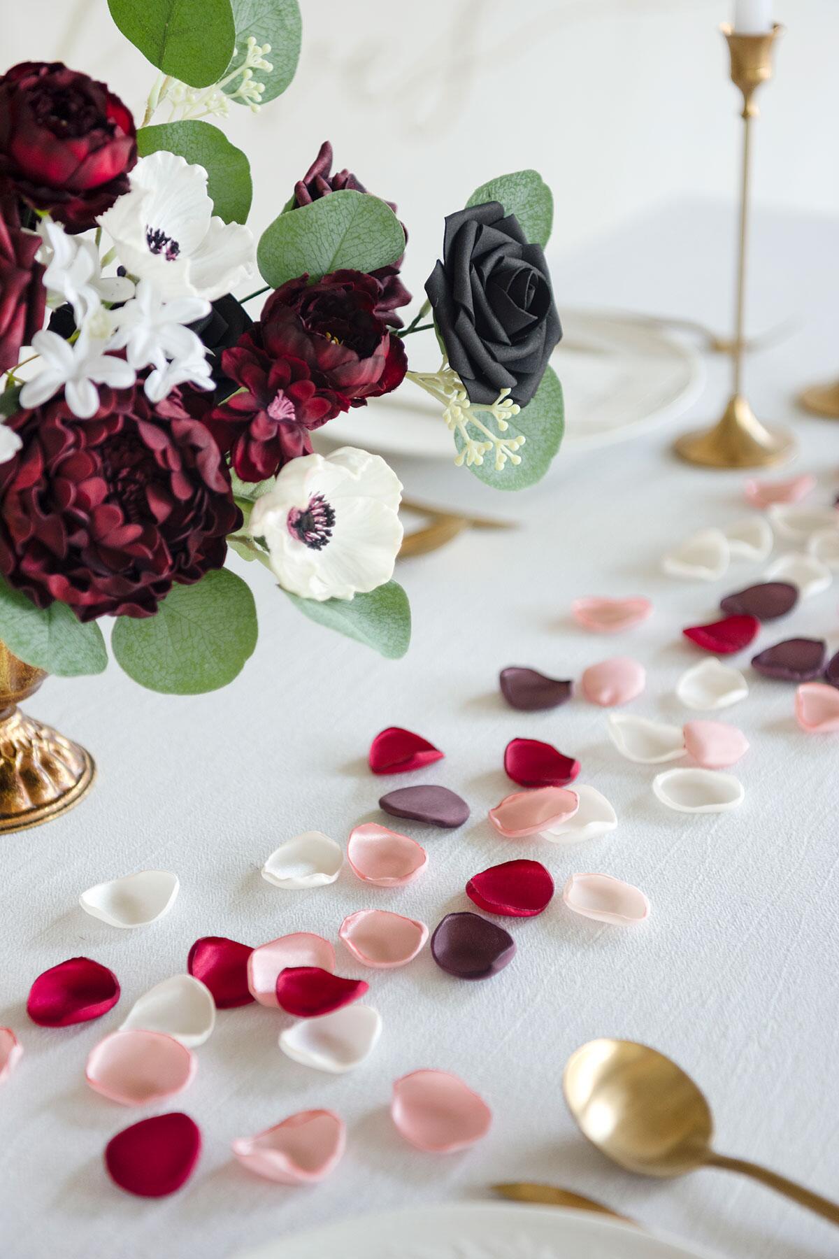 Silk Rose Petals 200/400pcs - Burgundy & Blush - lingsDev