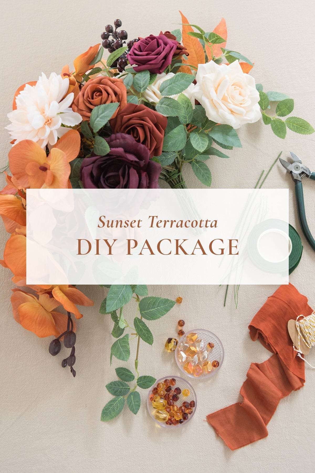 DIY Wedding Flower Packages in Sunset Terracotta