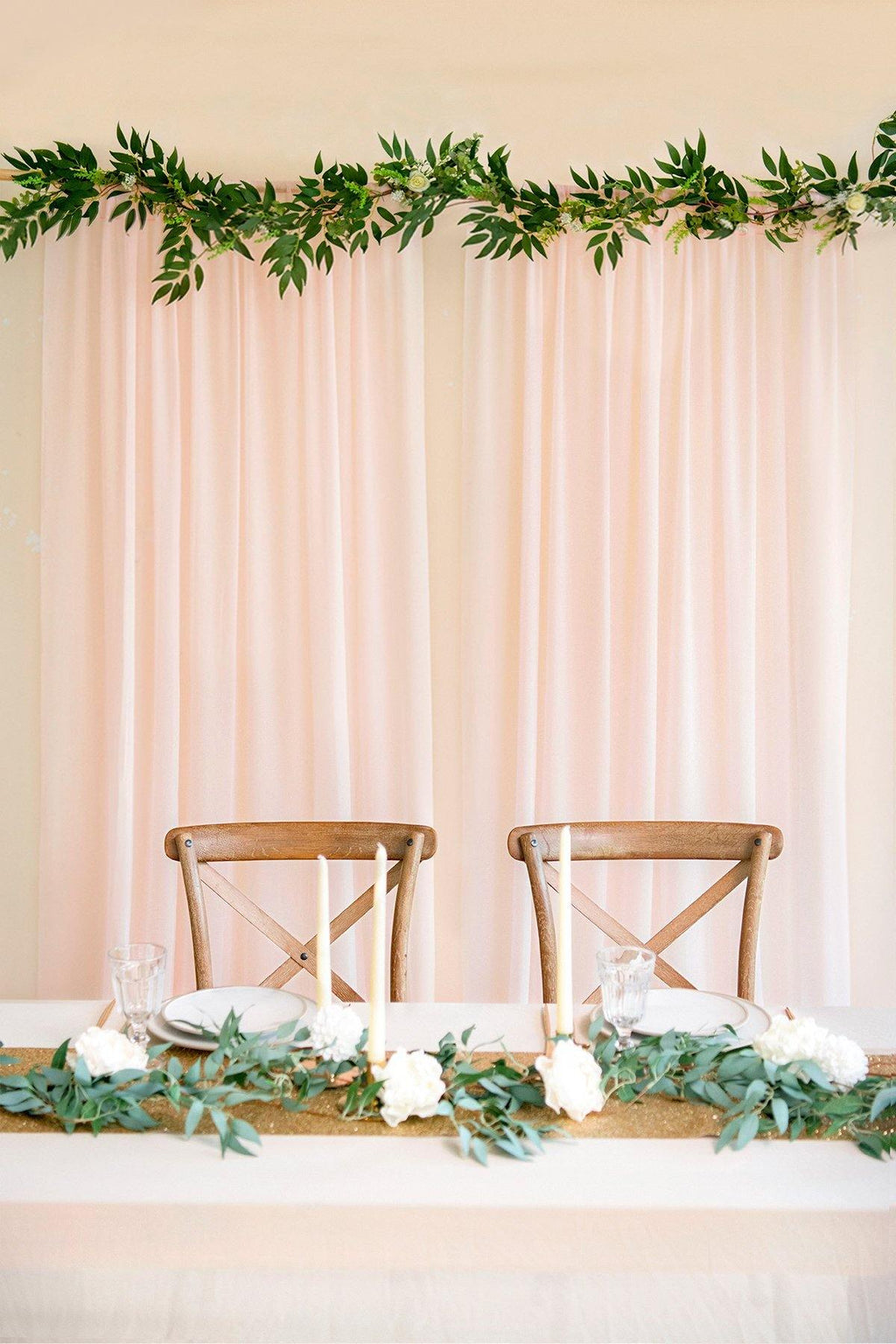 Sheer Backdrop Curtain 2 Panels - Blush - lingsDev