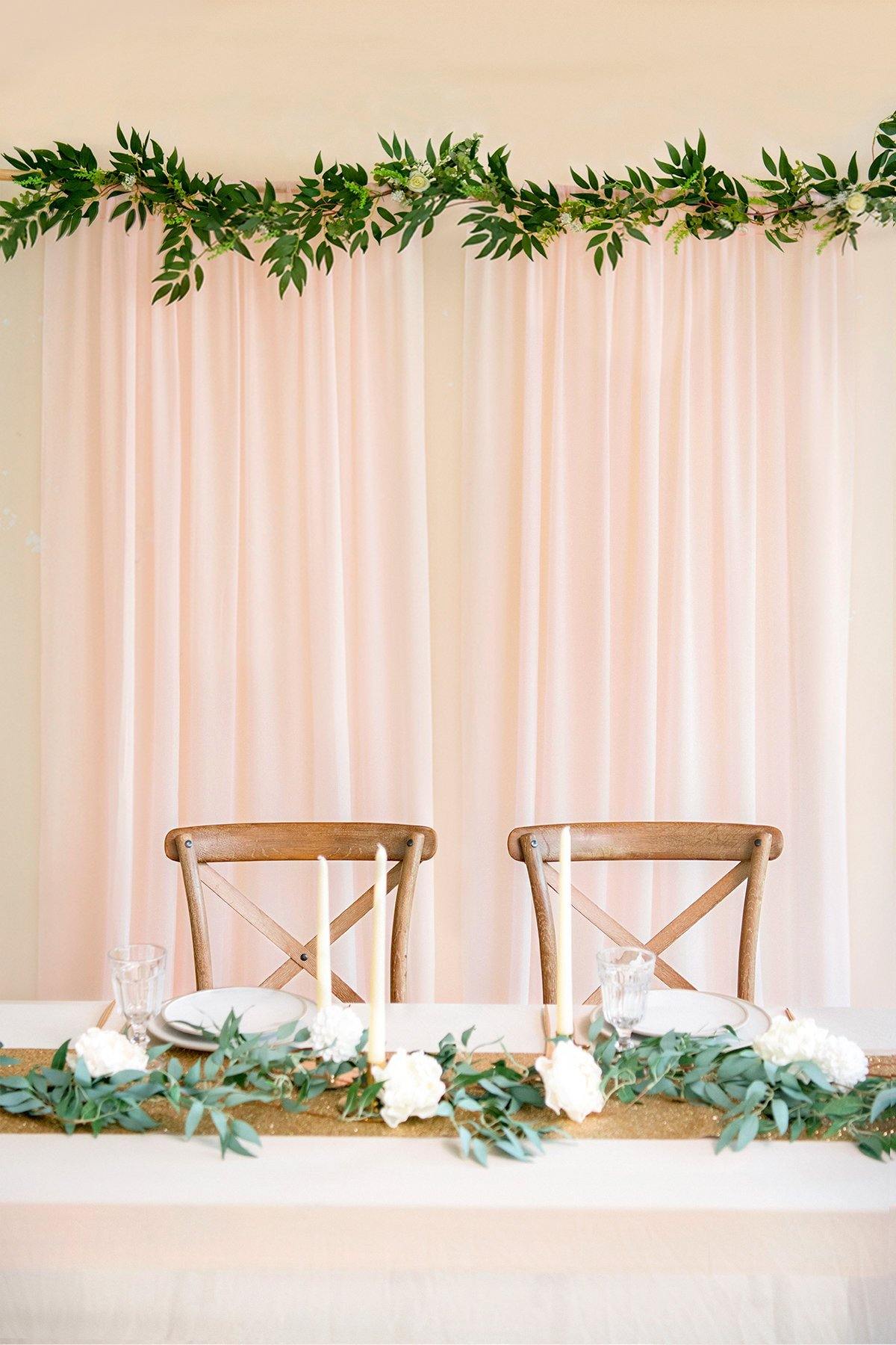 Sheer Backdrop Curtain 2 Panels - Blush - lingsDev