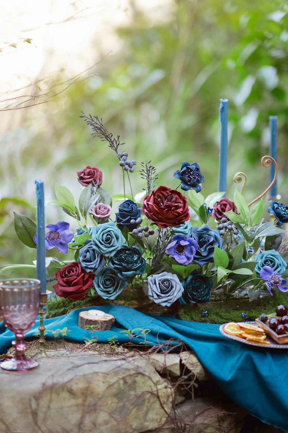 2.5" Foam Nigella with Stem -  4 Colors