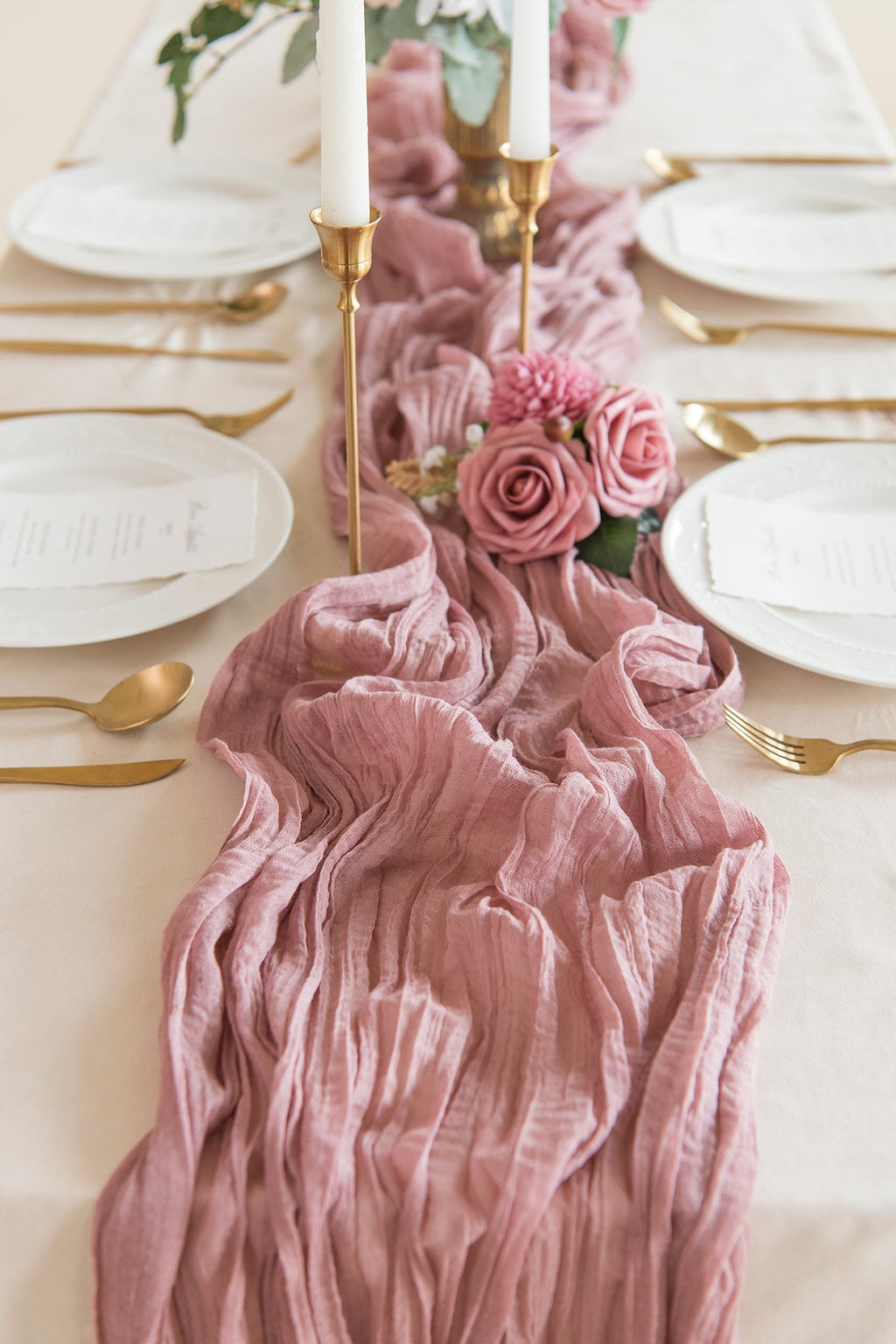 Rustic Gauze Cheesecloth Table Runner 30"w x 10FT - 7 colors - lingsDev
