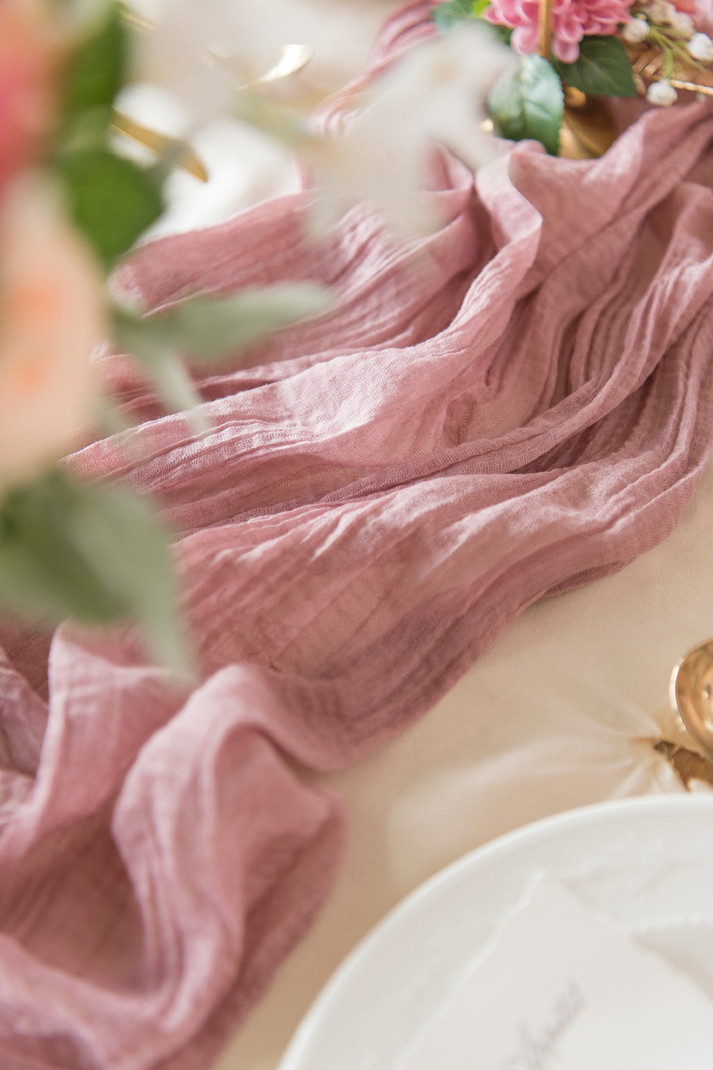 Rustic Gauze Cheesecloth Table Runner 30"w x 10FT - 7 colors - lingsDev