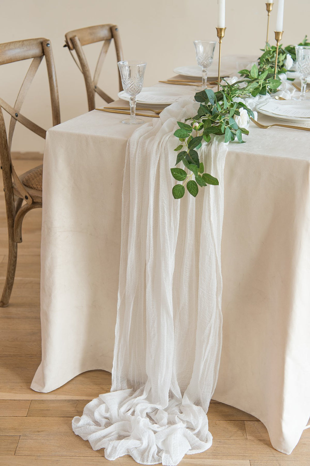 Rustic Gauze Cheesecloth Table Runner 30"w x 10FT - 7 colors - lingsDev