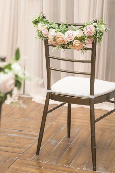 Chair Decor for Wedding Chair Banners for Wedding Chair Garland Real Looking Artificial Rose (Pack of 2) - Ling's moment