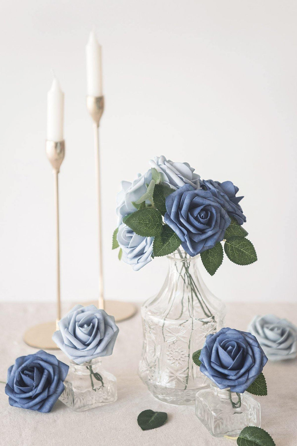 3" Blue Foam Rose with Stem - 4 Styles - lingsDev