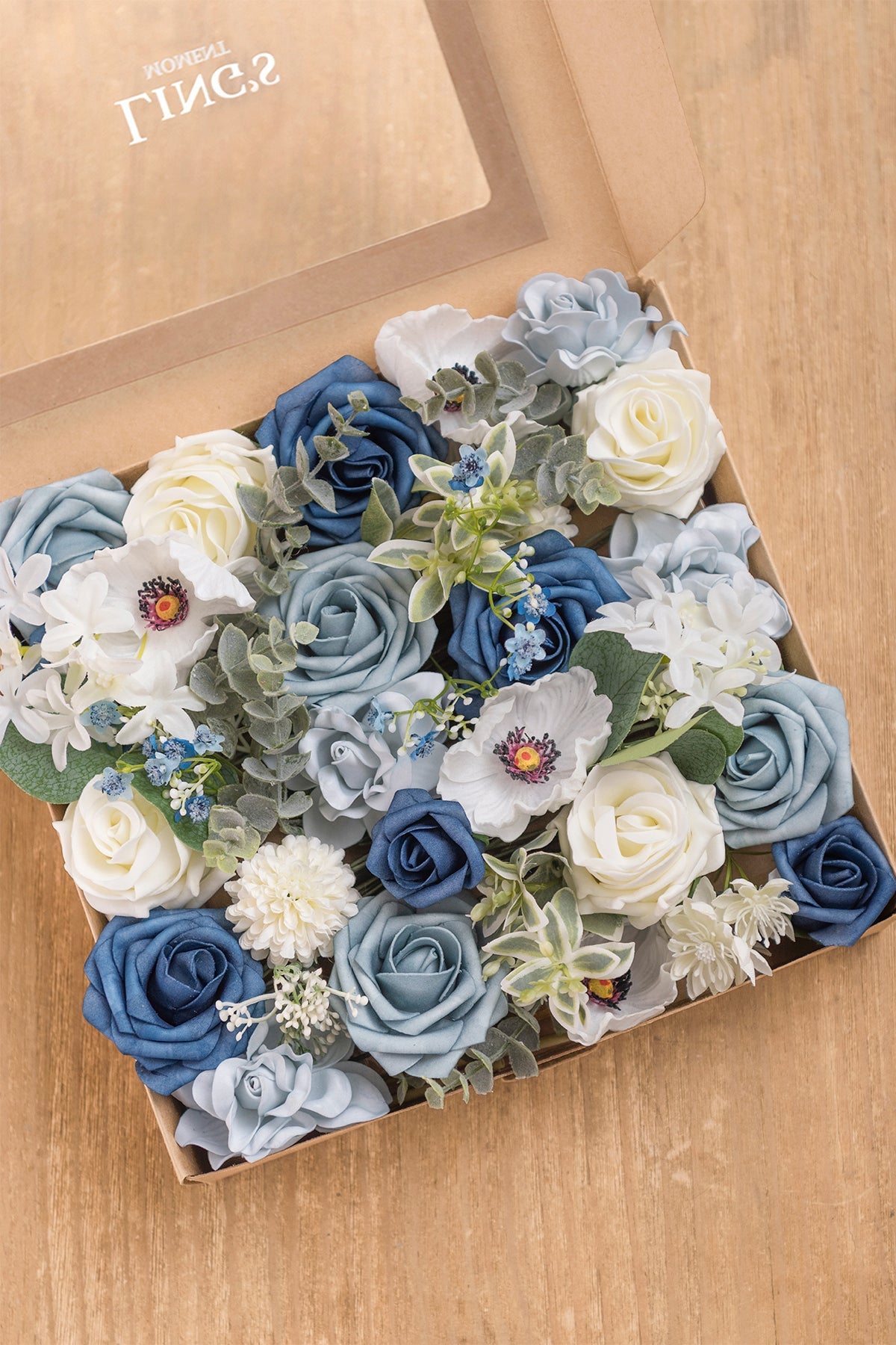 Dusty Blue & Navy Designer Flower Boxes