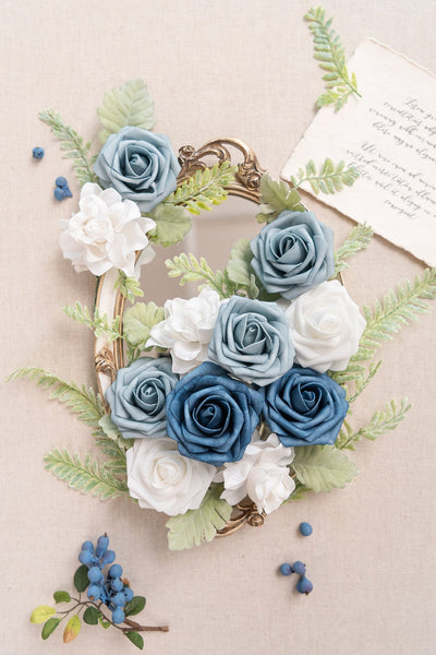 Dusty Blue Flowers Box Set - 11 Styles - lingsDev