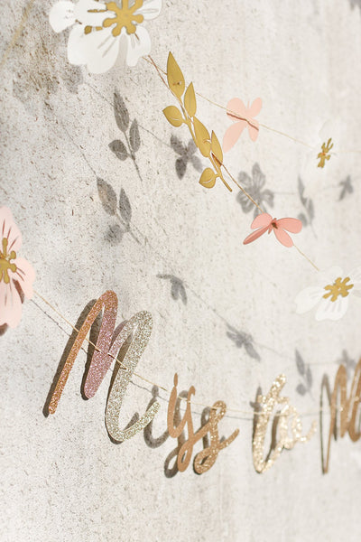 Hanging Paper Flower Butterfly Leaves Garland - Ling's moment