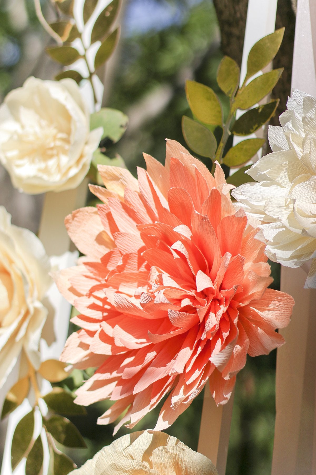 Artificial Crepe Paper Flower - Dahlia & Peony & Rose Assortment - Ling's moment
