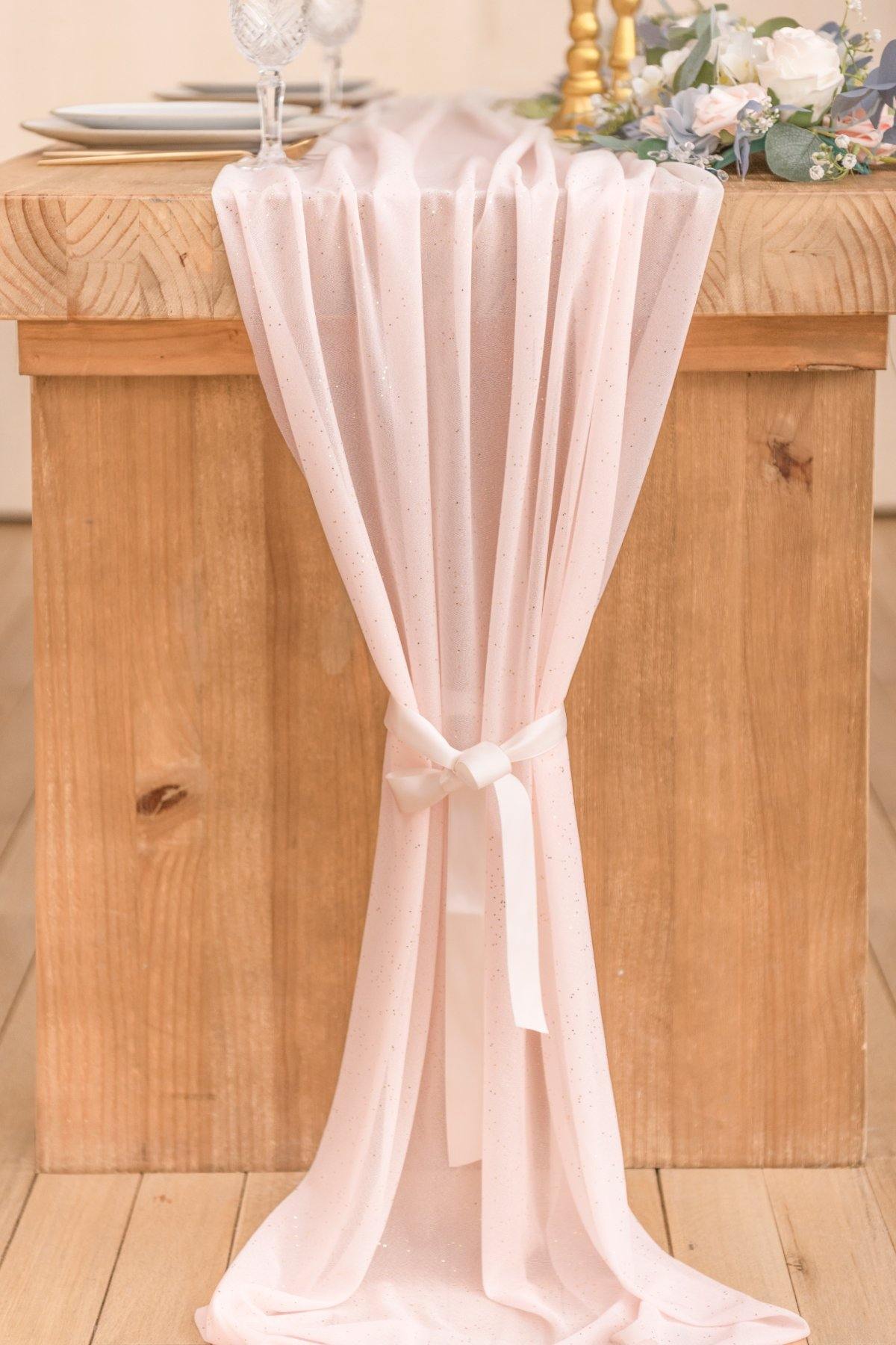 Romantic Sheer Table Runner 29"w x 10FT - 10 Colors - lingsDev