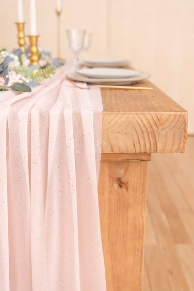 Romantic Sheer Table Runner 29"w x 10FT/14FT - Blush - lingsDev