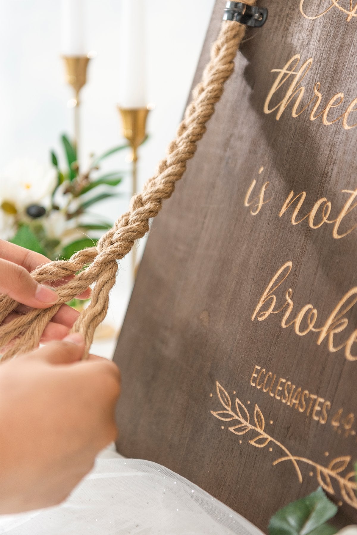 Strand of Three Cords Wedding Ceremony Sign - A Cord of Three Strands is not Easily Broken - lingsDev