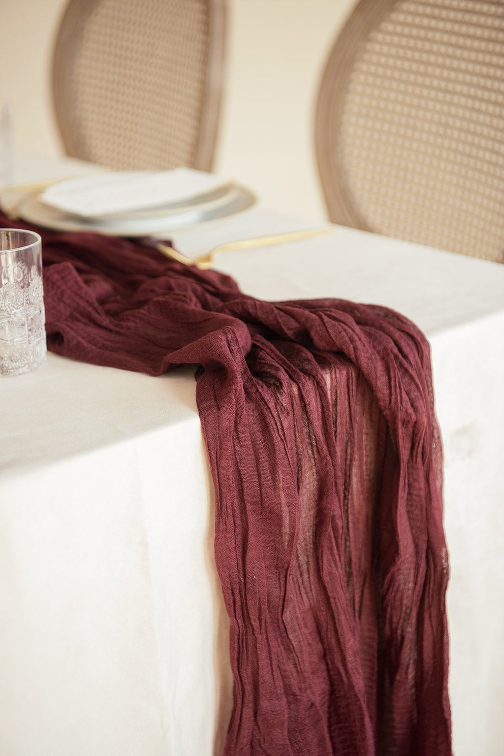 Rustic Gauze Cheesecloth Table Runner 30"w x 10FT - 7 colors - lingsDev